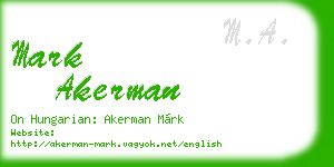 mark akerman business card